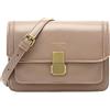 David Jones - Piccola Borsa a Tracolla Spalla Donna - Borsa Mano PU Pelle con Patta e Tornello - Messenger Crossbody Bag Clutch Borsetta Sera Pochette Elegante Shopping Viaggio - Beige Talpa