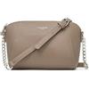 David Jones - Borsa a tracolla da donna trapezio - Borsa a catena indossata a spalla in pelle PU - Borsa a tracolla incrociata Travers pochette sera moda lavoro shopping elegante alla moda chic beige