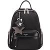 David Jones - Borsa Zainetto Piccolo Donna - Zaino Ragazza Nylon Impermeabile PU Pelle Morbida - Daypack Backpack Casual Elegante - Rucksack Borsetta Moda Carina Fashion Quotidiana - Nero