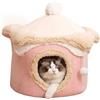 Ruuizksa Grotta per gatti e cani, caldo invernale, casetta per gelati geometrica, divertente comfort per rosa medio, 48 x 48 cm, durevole, facile da usare