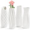 Peohud Confezione da 4 vasi in ceramica bianca, alti 24 cm, vasi per fiori per la decorazione della casa, vasi floreali moderni e minimalisti, per mensole, camera da letto, cucina, soggiorno,