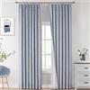 Vision Home Chambray - Tende oscuranti plissettate per camera da letto, 241,3 cm, per soggiorno, camera da letto, isolamento termico, plissettate, con ganci e linguetta posteriore, 2 pannelli, 100 x