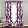 Lush Decor Leah - Coppia di tende lunghe che filtrano la luce, motivo con fiori ad acquerello, per camera da letto, soggiorno, sala da pranzo, 132 x 213 cm (larghezza x lunghezza), viola/grigio