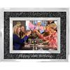 Pavilion Gift Company Pavilion - Cornice portafoto in vetro per il 50° compleanno, cornice nera glitterata con strass, regalo di compleanno per donne, cornice portafoto scintillante, 23,5 cm x 19,25 cm