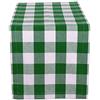 Cleana Arts Runner da tavola, Cena, Estate e Picnic in Cotone Lavabile in Lavatrice, 30 cm x 300 cm, Verde-Bianco