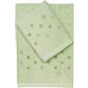 DEA Set Asciugamani da bagno Viso + Ospite in spugna 100% Cotone 550gr con Pois ricamato - Coriandoli (Menta)