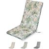 Tomaino - Cuscino Per Sedia a Sdraio Da Esterno, Schienale Alto 120x50x6 h cm - Sfoderabile, Lavabile in Lavatrice, Con Elastici e Lacci - Cotone (1, Fiori)