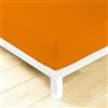 LARA MORADA - Lenzuolo Sotto Con angoli Singolo Elasticizzati, 100% Cotone, Made In Italy, Tinta Unita, Per Letto Singolo 1 Posto, 90cm x 200cm + 25 cm Arancio