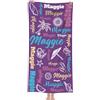NIBESSER Telo Mare Personalizzato con Nome Asciugamano Mare Adulto Bambini Microfibra Leggero Telo Mare Antisabbia ad Asciugatura Rapida Asciugamano da Spiaggia, Stile Spiaggia Viola, 76x152 cm