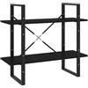 vidaXL Libreria a 2 Ripiani Nera 80x30x70 cm in Legno Multistrato