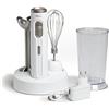 Melchioni Family | Frullatore a Immersione MIXXXO TOPCLASS, Senza Fili e Ricaricabile, con 2 Velocità, Maneggevole Ergonomico, Completo di Sbattitore, Bicchiere e Base, Frusta e Lame in Acciaio, 200W