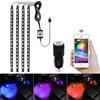 AIGUOZER Illuminazione per interni auto, Led Auto Interni con APP, Impermeabile 72 Leds, Strisce Led Auto con Porta USB, Accessori Auto Interno per uomo e donna decorazione auto