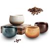 Ondacore Set di tazze da espresso 80ml, in gres artigianale, senza manico, set di bicchierini da espresso, tazze in ceramica, regalo per amanti del caffè, lavabili in lavastoviglie | Moka | Tè(4x80ml)