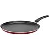Crealys 519968 - Crepiera in alluminio pressato, diametro 28 cm, rivestimento antiaderente, colore rosso metallizzato, padella per pancake, per tutti i piani cottura, inclusa induzione