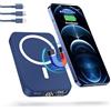 LuLuanping Power Bank 10000mAh, PD3.0 Powerbank Ricarica Rapida, Portatile Powerbank, Power Bank Magnetico, Batteria Esterna con Display a LED, per iPhone Samsung Huawei iPad (Blue)