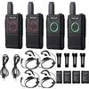 Retevis RT618 Walkie-Talkie con Auricolare, Mini Radio PMR446, Doppio Tasto PTT, Radio Portatile Raggio Lungo, Walkie Talkie Emergenza Adatto per Hotel, Vendita al Dettaglio(Nero, 4Pezzi)