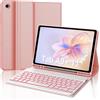 FOGARI Custodia con Tastiera Retroilluminata Italiana per Samsung Tab A9+, Compatibile con Samsung Tab A9 Plus 11 2023 (SM-X210/X216/X218), Tastiera Bluetooth Portatile Magnetica Staccabile, Rose