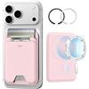 ESR Portafoglio per MagSafe, Blocco RFID, Forza Magnetica di 3200g, Può Conservare 5 Carte, Pelle Vegana, per iPhone Serie 17e/17/16/15/14/13/12 e Alcuni Dispositivi Samsung, Non per 13/12 Mini, Rosa