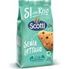 Riso Scotti - Si con Riso - Biscotti con Riso e Gocce di Cioccolato Senza Lattosio - Ideali per la Colazione, Senza Olio di Palma - 350 gr