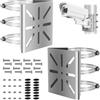 SUPAWAY 2 pieces Universal vertical pole mount, Outdoor surveillance camera bracket, Stainless steel pole camera mount con 6 rings 200mm and screws kit per security CCTV cameras solar panels (Argento)
