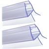 NORTHERN BROTHERS Guarnizione in plastica per vetro della doccia, 2 pezzi, 4-6 mm, con striscia di tenuta in gomma, per vasca da bagno e porta della doccia, 100 cm