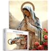Generic Puzzle da 1000 pezzi di arte cristiana della Vergine Maria circondata da rose, puzzle per adulti impegnativi giochi di attività in famiglia, colorato fai da te, per decorazioni per la casa, regali, 50