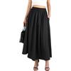 BALAYSIER Gonna Lunga Donna con Tasche e Coulisse Regolabile Gonne Lunghe Estive Gonna in Stile Bohémien per Il Casual la Spiaggia Le Feste(Nero,M)