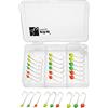 Zite Fishing Micro Tungsten Jigheads Neon con gancio per trota - Perle di tungsteno ultra leggere, 0,3 - 1,2 g, montate 27 pezzi