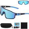 INQUIRLLY Occhiali da Sole Sportivi Uomo Donna, Occhiali Ciclismo Polarizzati, Occhiali Corsa Con Protezione UV400, Occhiali Ciclismo Uomo Donna, Occhiali Sportivi per Mountain Bike Bici da