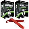 Baldwins Coppia di camere d'aria per ciclo/bicicletta 20 x 1,75 a 2,125 (adatto a tutti i 1,75, 1,85, 1,90, 1,95, 2,0, 2,10, 2,125) valvola tipo Schrader/auto (confezione da 2)