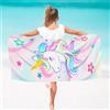 VAVICRAP Telo mare unicorno, 76 x 150 cm, rosa, telo da bagno per ragazze, telo mare in microfibra, per bambini, ad asciugatura rapida, per bagno, piscina, viaggi, nuoto, telo doccia