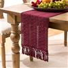 Velvhom Runner da Tavolo Boho Moderno Rosso Lino di Cotone Rustico Macramè Cucina Tavolo da Pranzo Decorazione Fattoria Lavabile Runner per il Tavolo per Matrimoni Cucina Caffè 30 x 140 cm