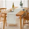 Werownsgso Runner da tavola boho, tinta unita, beige, 33 x 140 cm, tovaglia con nappe, per stile rustico, matrimonio, festa di compleanno, casa, cucina, tavolino da caffè