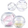 Bssowe 4 Pezzi Porta Cipolla da Frigo, Sfere Salvafreschezza, Porta Aglio, Porta Limone Da Frigo, Contenitore Food Saver da Frigo, Trasparente, Diametro 7 e 9 cm, per Tutto Ciò Che Forte Odore