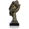 LEPENDOR Decorazioni da scrivania astratte e creative La statua del pensatore, Statue di mani e viso e sculture per la decorazione del soggiorno di casa - (No Ascolta, D'oro)
