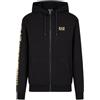 Emporio Armani EA7 Felpa da Uomo Leggera con Cappuccio Logo Series in Cotone garzato - 8NPM13 (M, Nero/Oro)