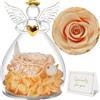 Sunia Rosa Eterna Regalo Donna, Rosa Stabilizzata con Figurine Angelo Regalo Mamma, Angelo Custode Regalo Donna Compleanno, Regali per Lei, Regalo Mamma Nonna Natale San Valentino Festa della Mamma