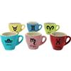 Generico Set 6 Tazzine da caffè in Ceramica Colorate Personalizzate con Segni Zodiacali Particolari Colori Assortiti Idea Regalo Originale Natale Compleanno Cucina Prima Colazione Mattina Arredo Casa Tavola