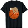 Basketball Lover Designs for Mens, Women Pigro bradipo su un disegno di pallacanestro Maglietta