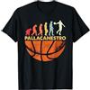 Basketball Divertente Regalo Basket Vintage Divertente Evoluzione Regalo Pallacanestro Maglietta