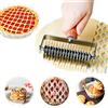 BNGGOGO Taglierina a rullo in acciaio inox, con manico in legno, per biscotti, torte, pizza, pane, pasticceria e cottura