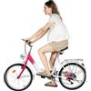 DDZcozy Bicicletta da bambina da 20 pollici, 6 marce, da donna, con luce, colore rosa, adatta per bambine da 155 a 170 cm
