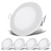 B.K.Licht - Set di 5 faretti LED da incasso bagno piatti, IP65, colore luce bianca neutra, dimensione del foro 68 mm, faretti LED, faretto da incasso, plafoniera bagno, 86 x 30 mm, bianco