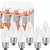 OSRAM Lampada a LED B40 a stella a led per base E27, forma di candela, gl fr, 470 lumen, bianco freddo, 4000k, sostituzione di lampadine da 40w convenzionali, non dimmerabile, pacchetto da 6