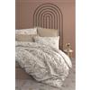 Nuit Des Rêves Beige Ranforce - Set di copertine per trapunta singola, 135 x 200 cm, 80 x 80 cm, 100% cotone, motivo pigmentato, lavabile in lavatrice, design elegante, doppio
