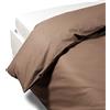 Caleffi 1003586 Percalle Sacco Completo Copripiumino per Matrimoniale Letto, Moka