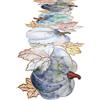 Grelucgo Runner da tavolo con zucche autunnali blu, sciarpa da tavolo per il Ringraziamento, decorazione per cucina e tavolo da pranzo autunnale (35,6 x 228,6 cm)