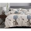 SLEEPBELLA Copripiumino king size, 600 fili, in cotone con motivo floreale botanico, stampato, reversibile, copripiumino