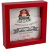 LINA OFFICINE GRAFICHE CREATIVE Salvadanaio Decorativo in Legno, Design Auto Oggi Sposi, Cornice Rossa 16x16 cm, Regalo per Matrimonio