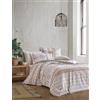 Nuit Des Rêves Luxurious Ranforce King - Set di copertine per trapunte, 100% cotone, 200 x 220 cm, 2 federe 80 x 80 cm, colore: Beige e bianco